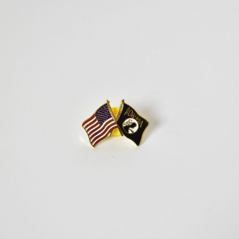 POW/MIA Pin Crossed Flags