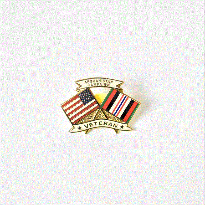 Afghanistan Veteran Crossed Flags Pin