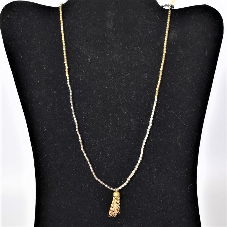 Single Metallic Tassel Necklace