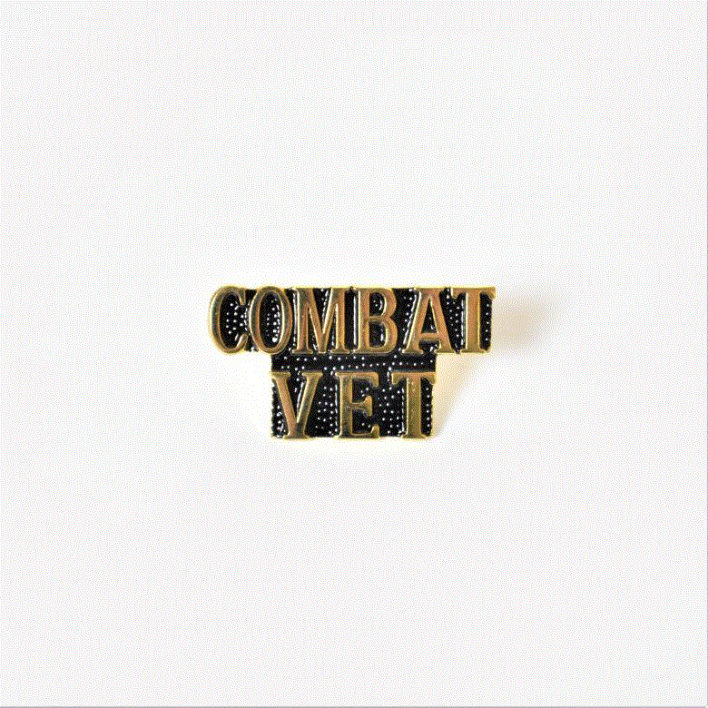 Combat Veteran Words Pin