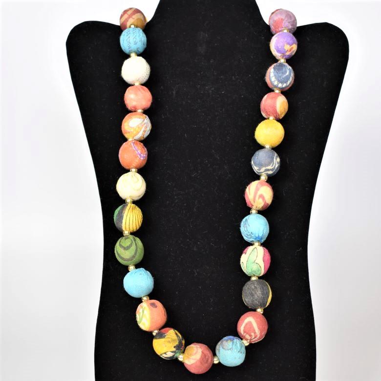 Large Beaded Kantha Necklace