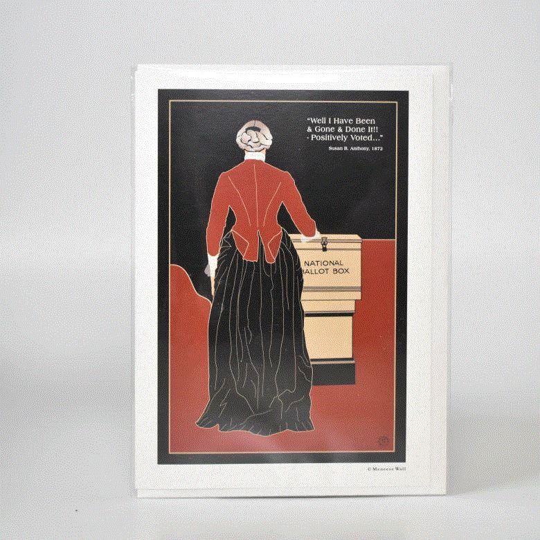 "Susan B. Anthony Votes" Notecard