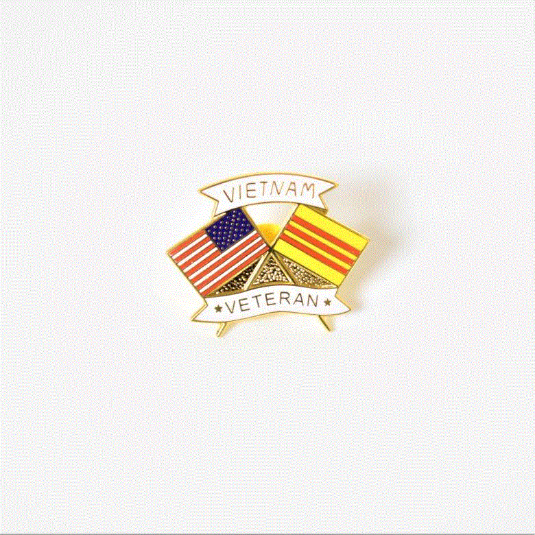 Vietnam Veteran Crossed Flags Pin