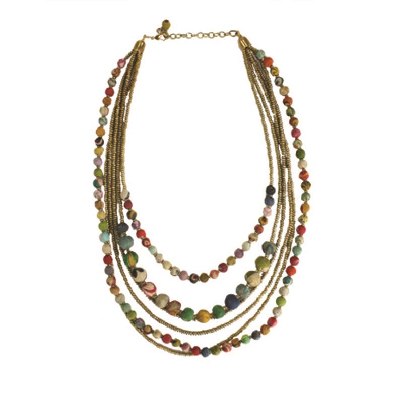 Kantha Gilded Strands Necklace