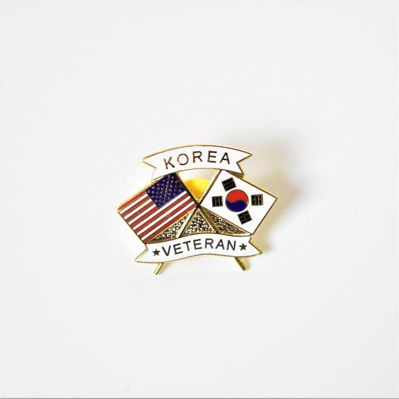 Korea Veteran Pin Crossed Flags